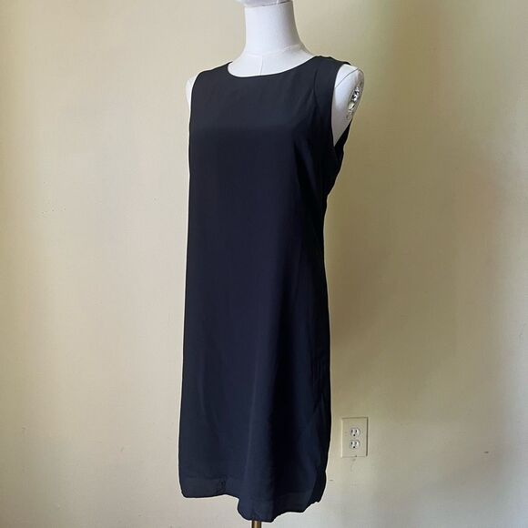 Cynthia Rowley 100% Silk Black Shift Dress Size 4 Cut Out Back Detail‎ - Picture 9 of 9